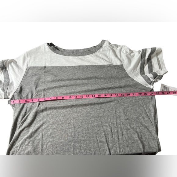 Torrid Super Soft Slub Boat Neck Elbow Sleeve Varsity Tee top shirt 00 0X 1X 2X - Picture 6 of 11